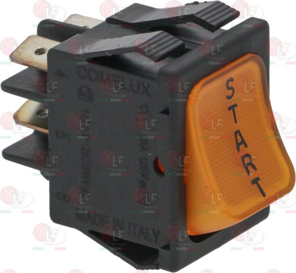 1319916. ОРАНЖЕВАЯ ДВУХПОЛЮСНАЯ КНОПКА 16А 250В