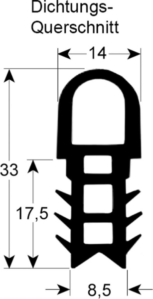 WB522166. DOOR SEAL 713X1080 MM HUD/OD 12.20 CONVOTHERM 7001020